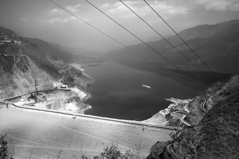 The Tehri Dam in Tehri-Garhwal  district, Uttarakhand - dams and reservoirs are an important driver leading to degradation of nature in India through significant changes in  landscape, accompanied by deforestation